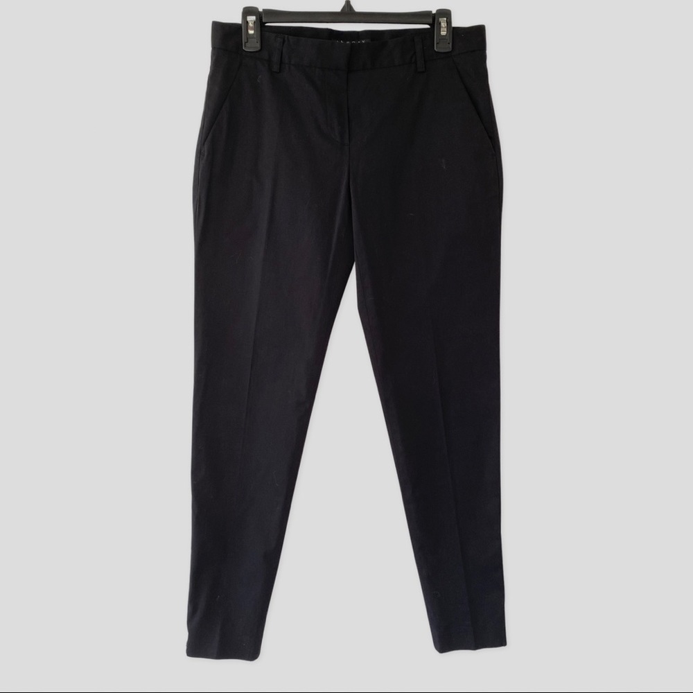 Theory Black Ankle Zip Skinny Cotton Pants US6 ($250)